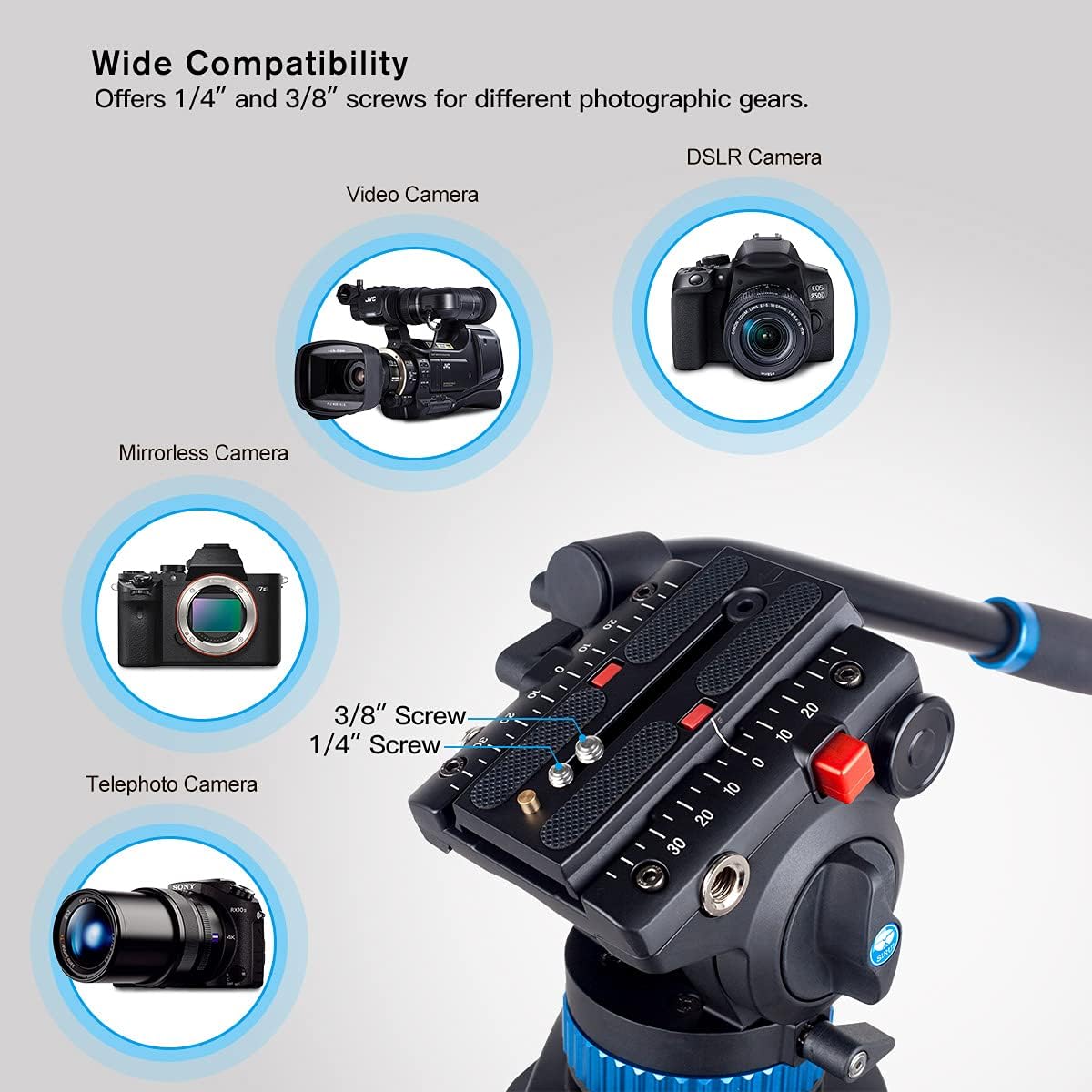 Heavy Duty Video Tripod with Fluid Head H46714