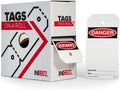 Danger Blank Heavy-Duty Waterproof Tear-Resistant Red/Black On White 6.25 Inches X 3 Inches X 10 Mil Thickness Pack of 2 Lockout Tags On A Roll F91431