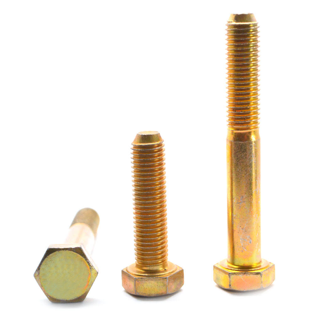 1 1/8x22-7 x 2 1/2x22 Coarse Thread Grade 8 Hex Cap Screw Alloy Steel Yellow Zinc Plated K124071