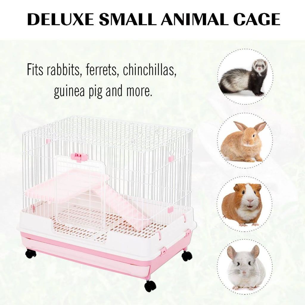 Indoor Rabbit Cage Small Animal House with Wheels G31297