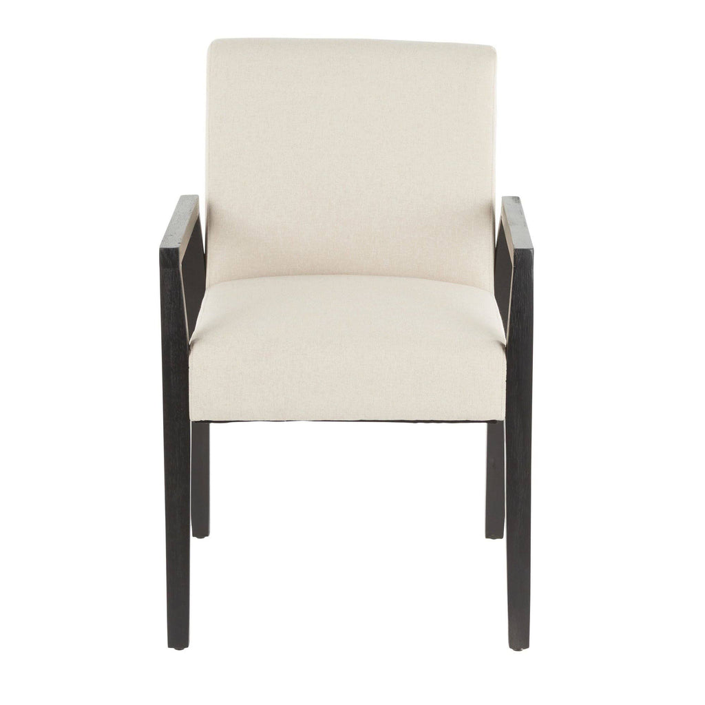 Crushed Brown Velvet White Washed Wood Dining Arm Chair Set of 2 J544815