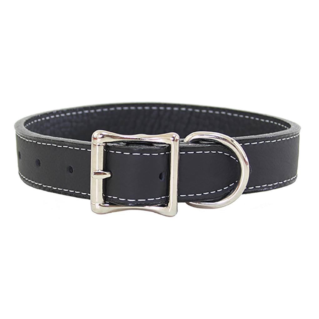 Black Leather Dog Collar T314