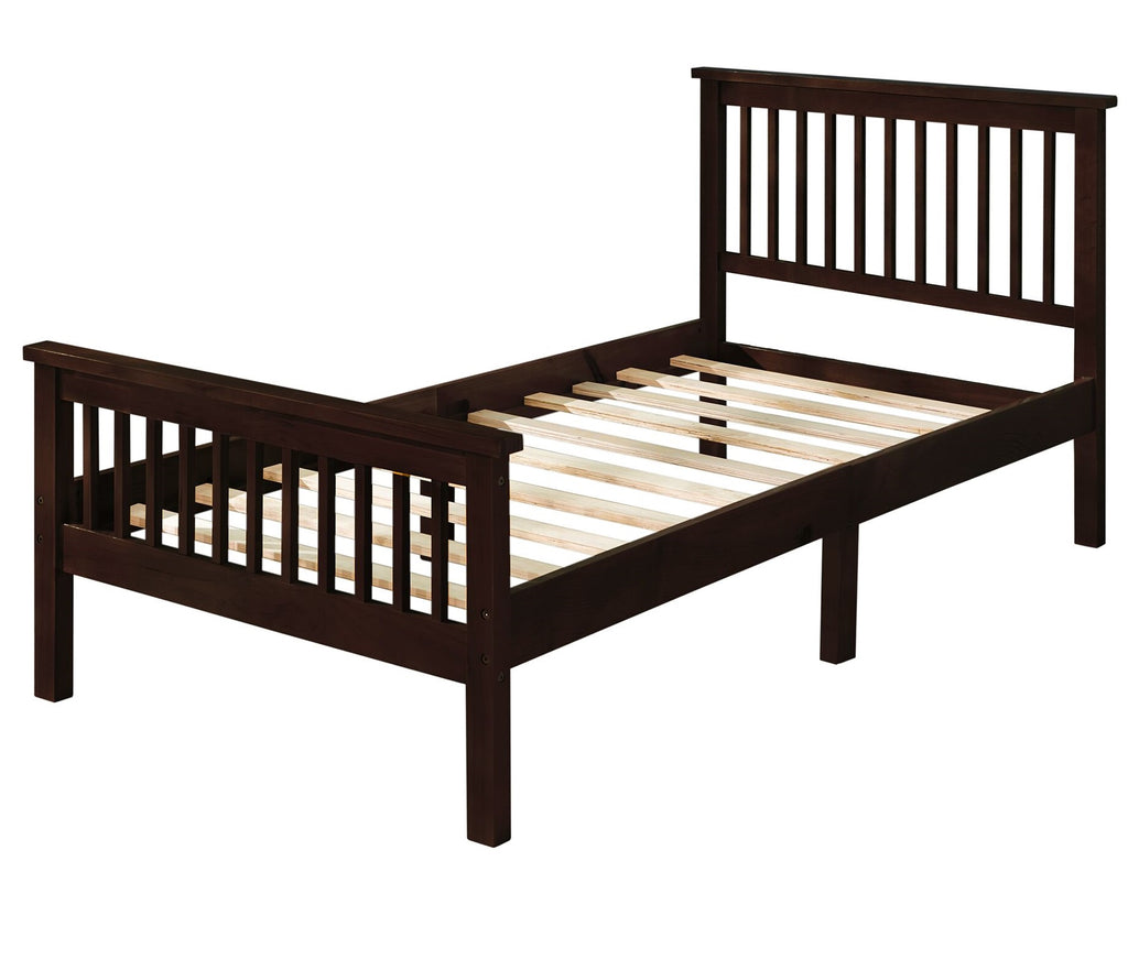 Twin Wood Platform Bed Frame with Headboard and Footboard D988