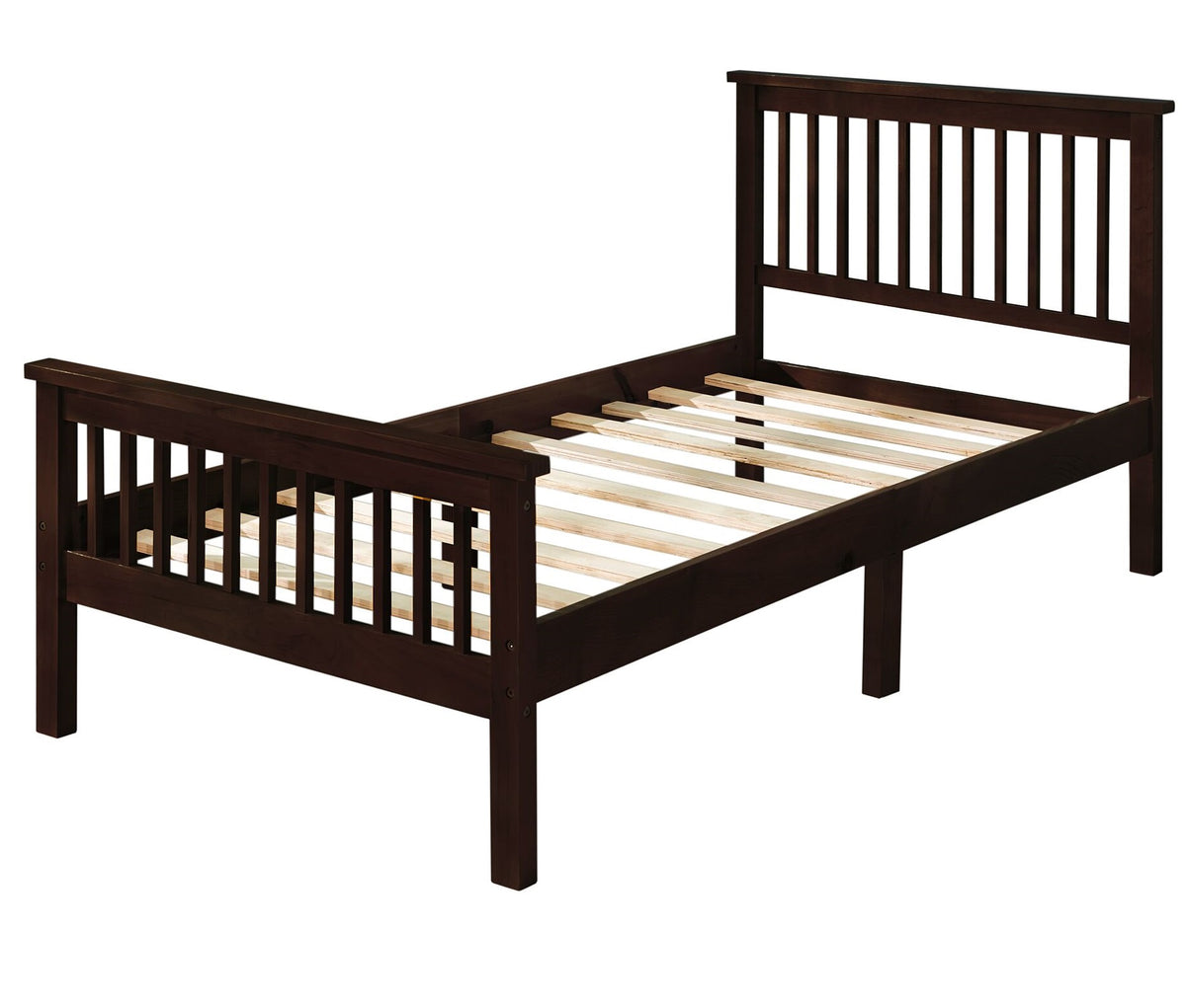Twin Wood Platform Bed Frame with Headboard and Footboard D988