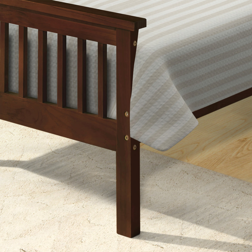 Twin Wood Platform Bed Frame with Headboard and Footboard D988