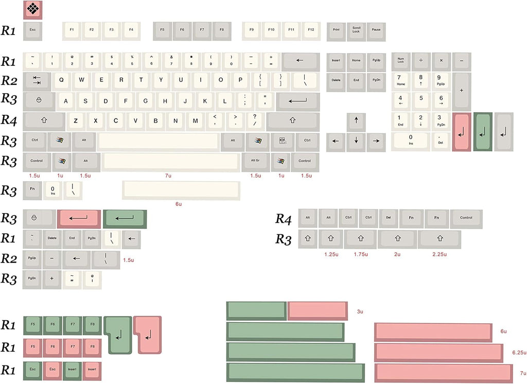Retro SA Keycap Sublimation Cherry MX Keycap C773