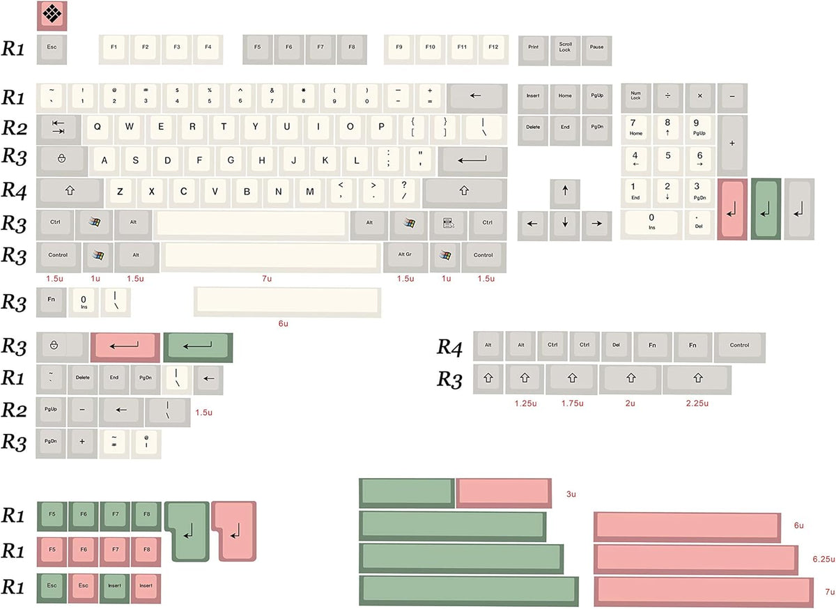 Retro SA Keycap Sublimation Cherry MX Keycap C773