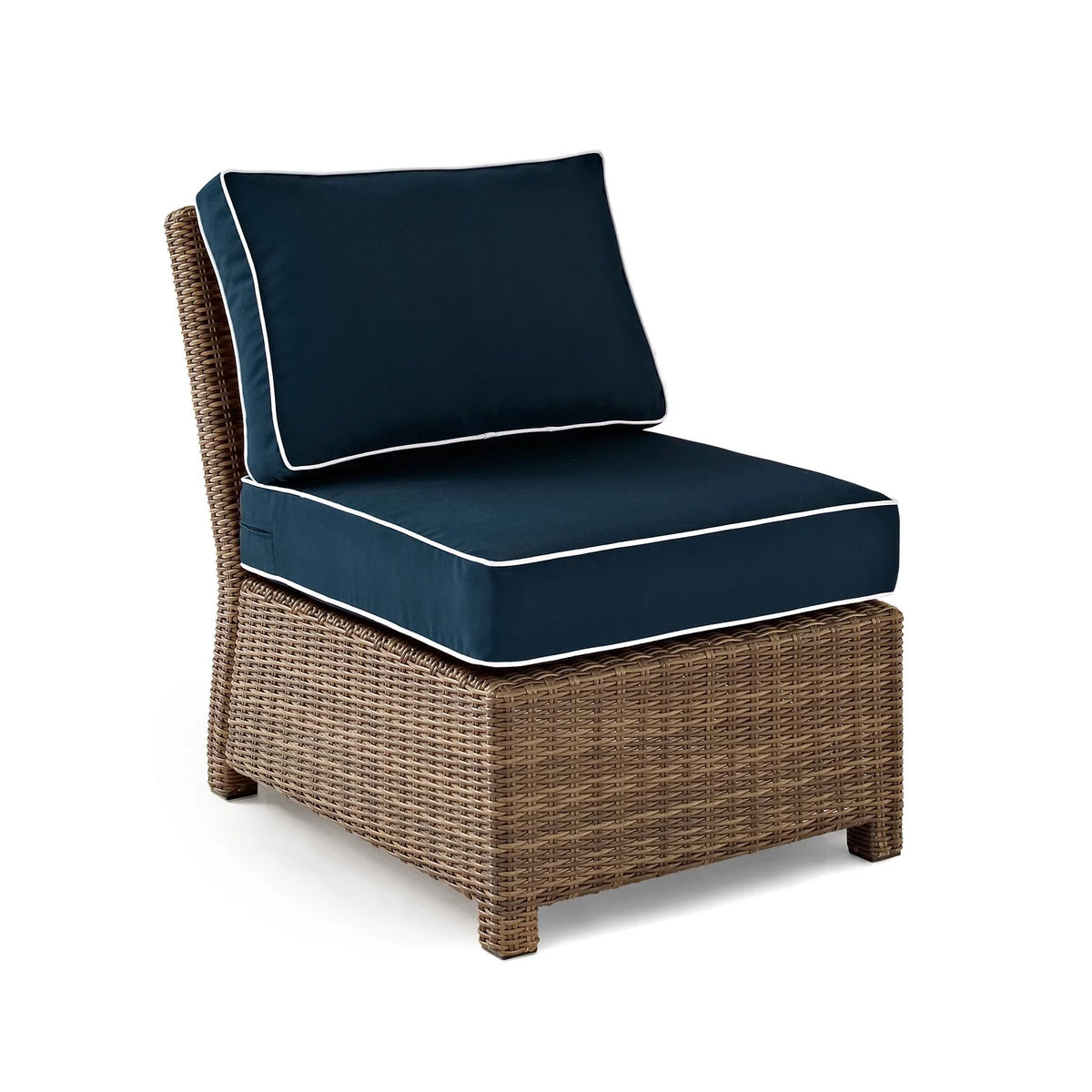 5 Piece Fabric Patio Sectional Set in Brown and Navy N439