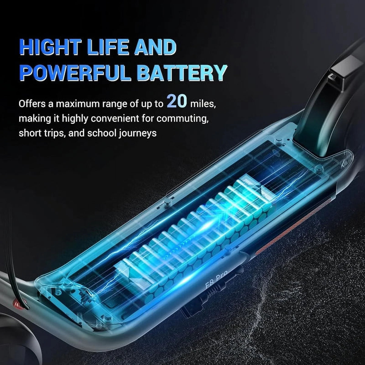 Electric Scooter with 10 Tires, 20 Miles Range, 500W Motor, 19 MPH M50421