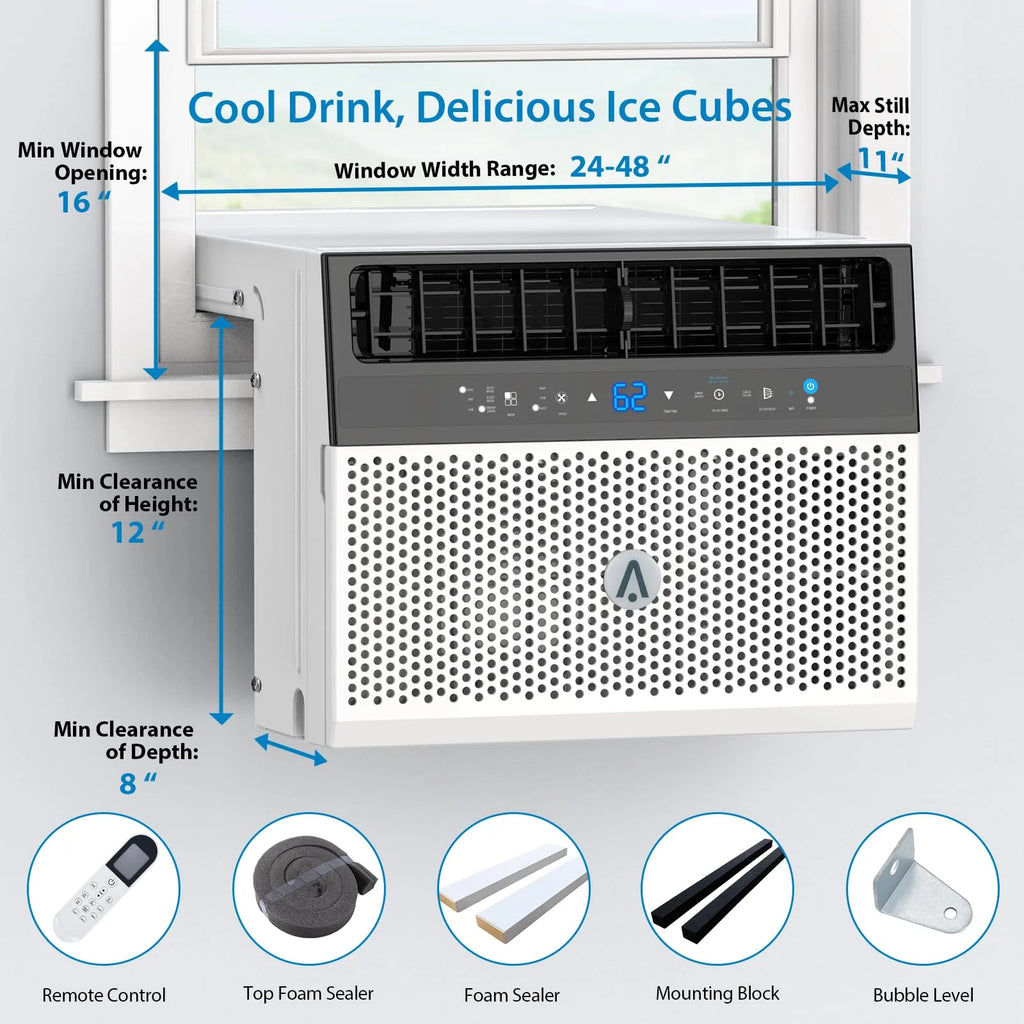 8000 BTU Window Air Conditioner with Remote Control O6344