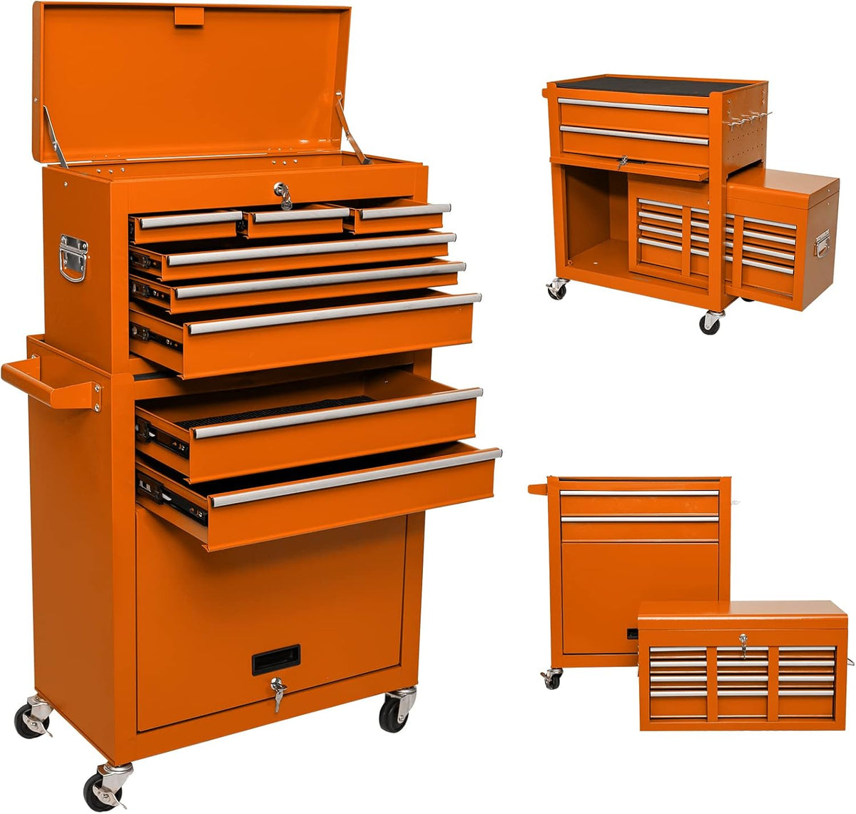 8 Drawer Rolling Metal Tool Chest with Wheels R972462
