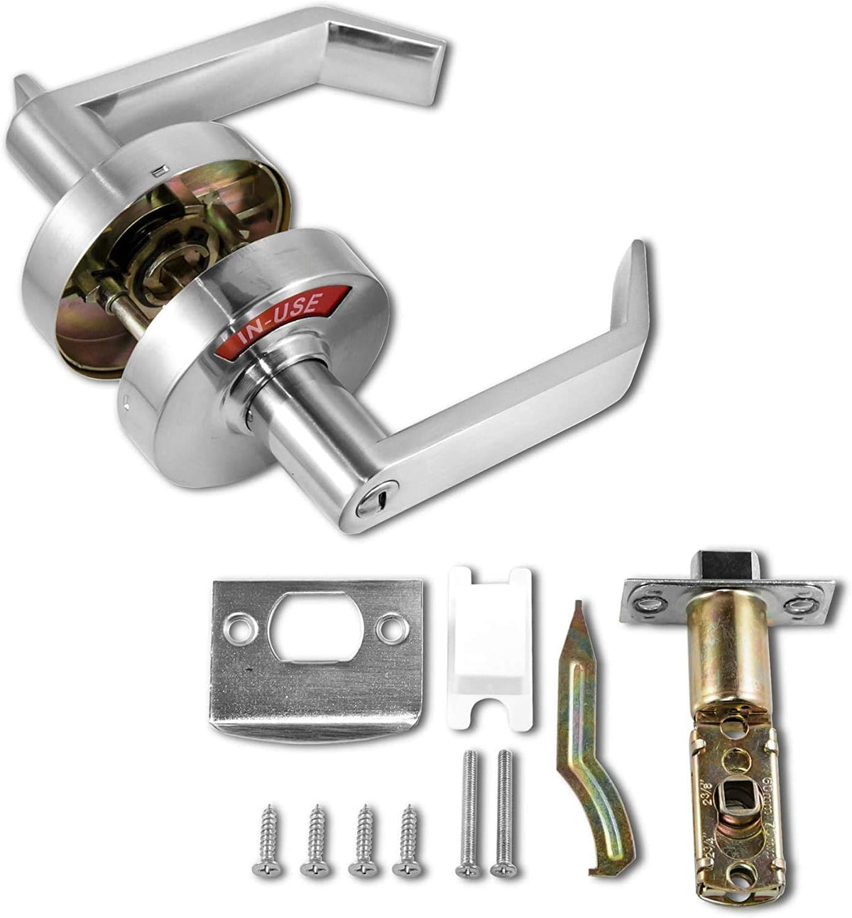 Privacy Indicator Lock with Keys, Satin Chrome T28208