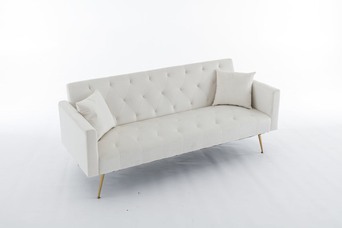 Beige Convertible Sofa Bed I491