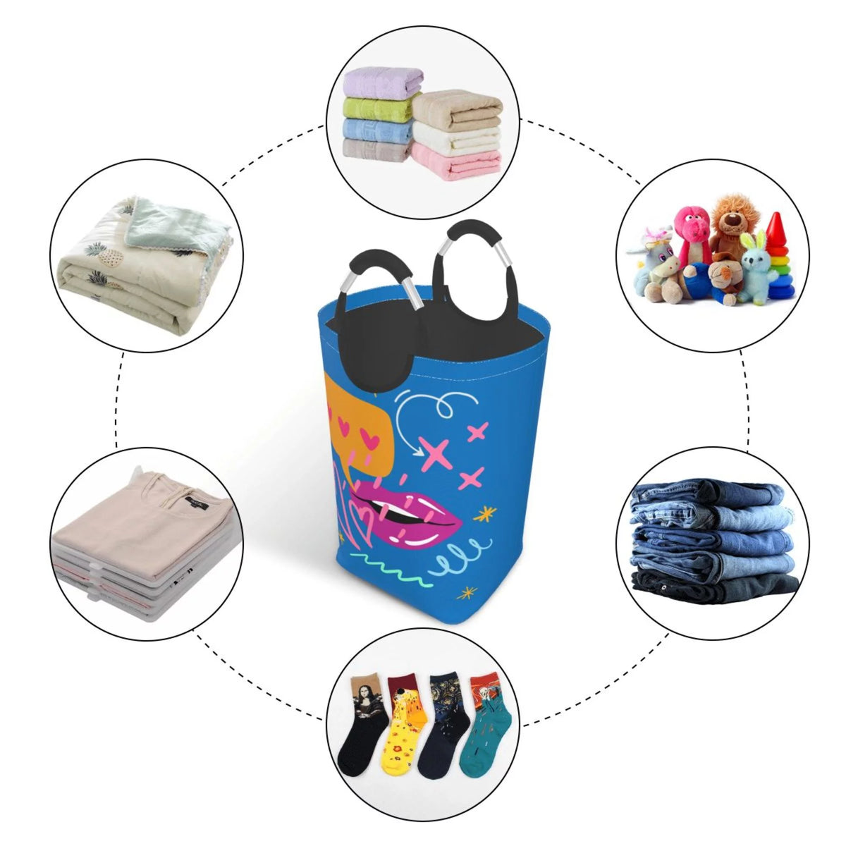 50L Rectangular Foldable Laundry Hamper V816084