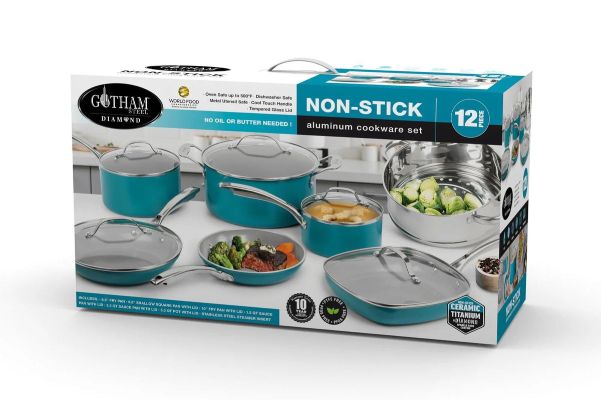 12 Piece Non Stick Ti-Cerama Copper Cookware Set A729061