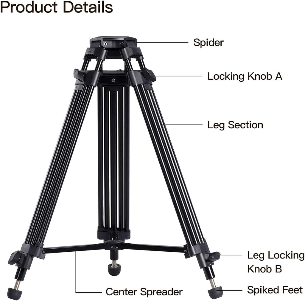 Heavy Duty Video Tripod with Fluid Head H46714