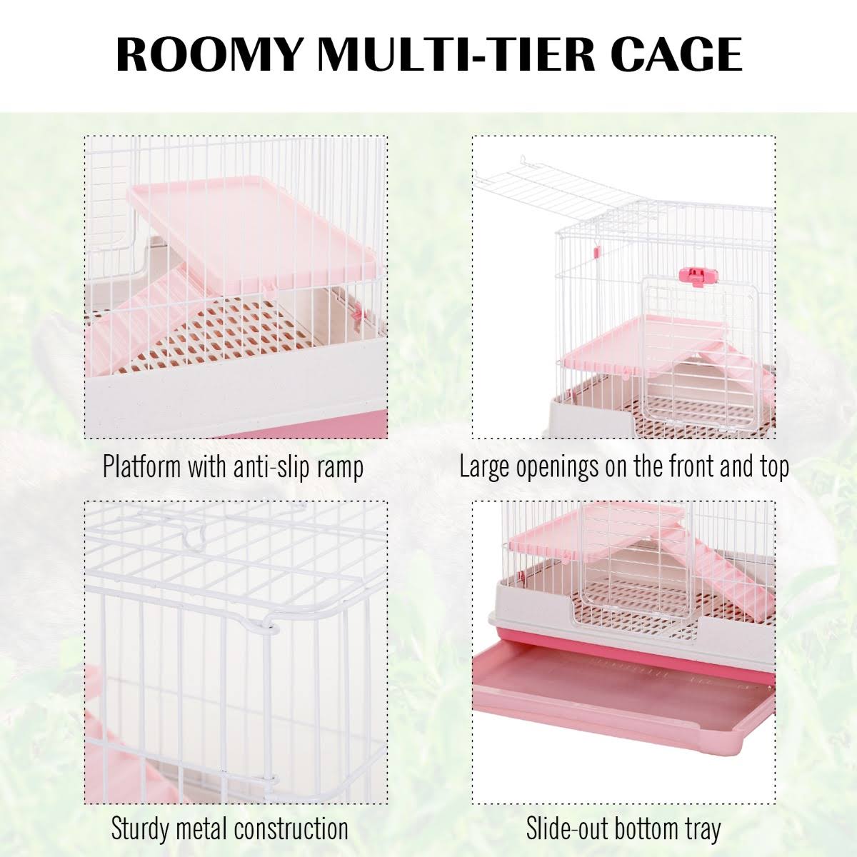 Indoor Rabbit Cage Small Animal House with Wheels G31297