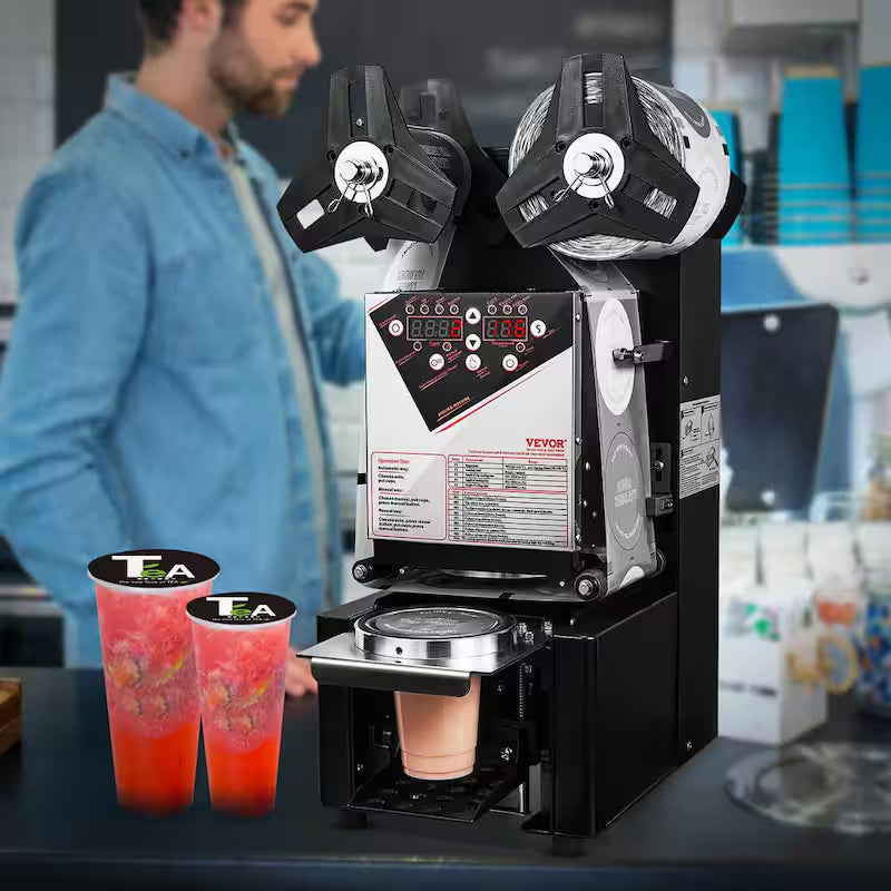 Automatic Cup Sealing Machine with LCD Panel, Black F579361
