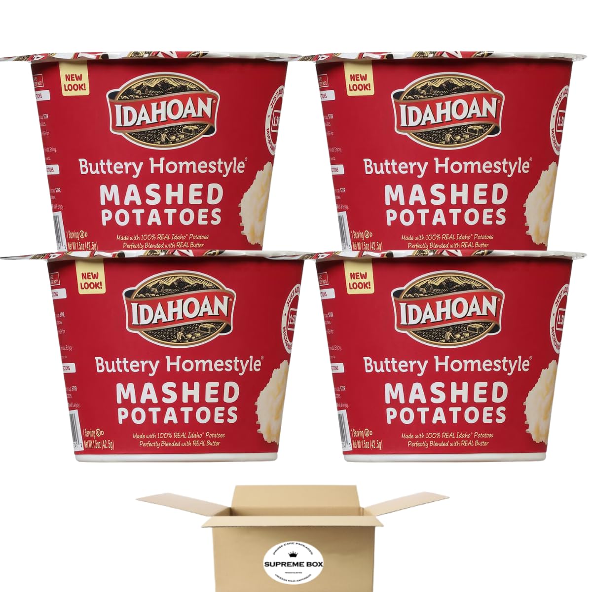 Gluten Free Buttery Homestyle Mashed Potato Microwavable Cups 1.5 oz Pack of 4 E157526