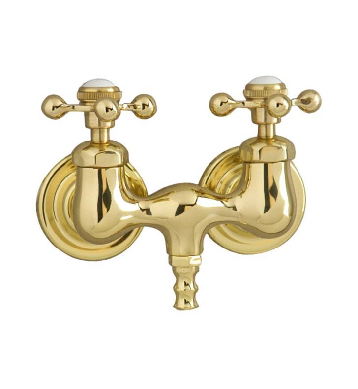 Polished Nickel Tub Filler with Metal Cross Handles Q850