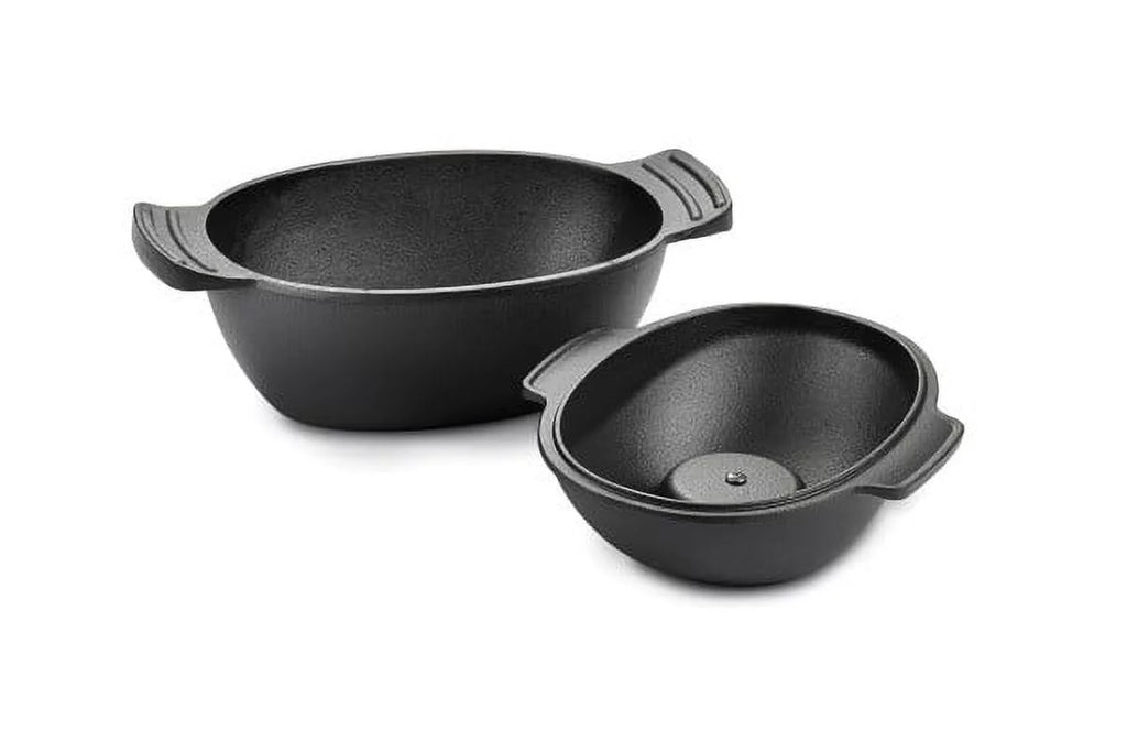 Cast Iron Seafood and Mussel Pot with Lid, 2.5 Quart, Black D437734