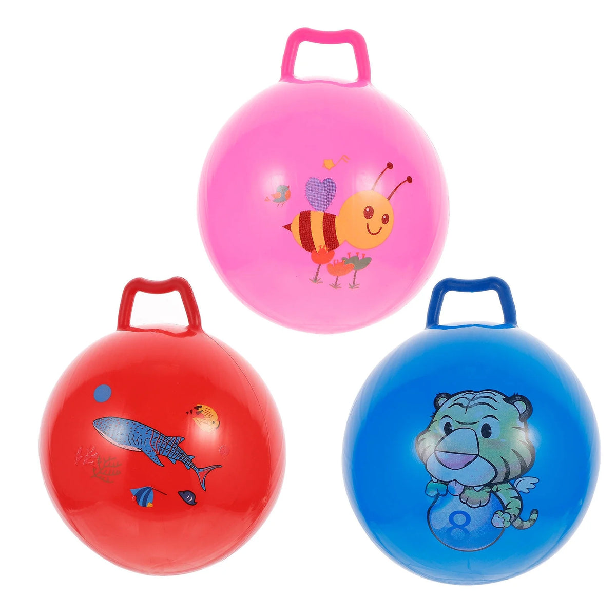3Pcs Inflatable Hopper Balls with Handle R860361
