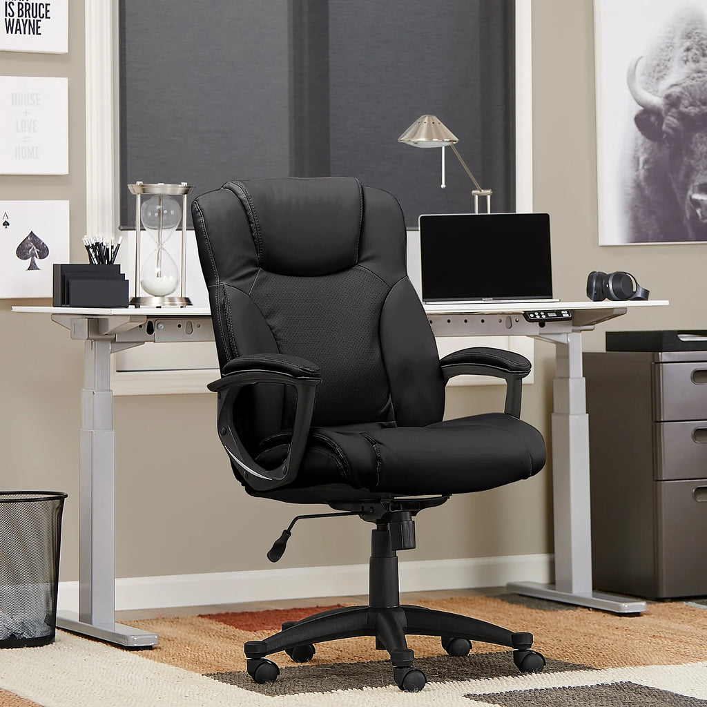 Black Bonded Leather Executive Chair J5402