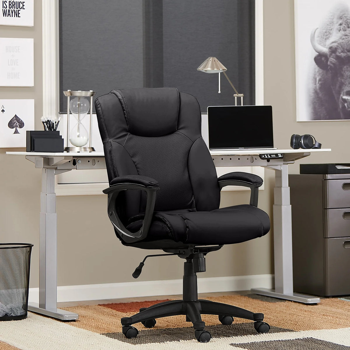 Black Bonded Leather Executive Chair J5402