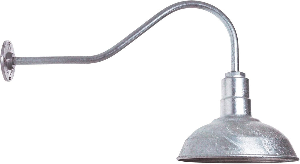 Matte Black Gooseneck Barn Light with Brass Interior F813