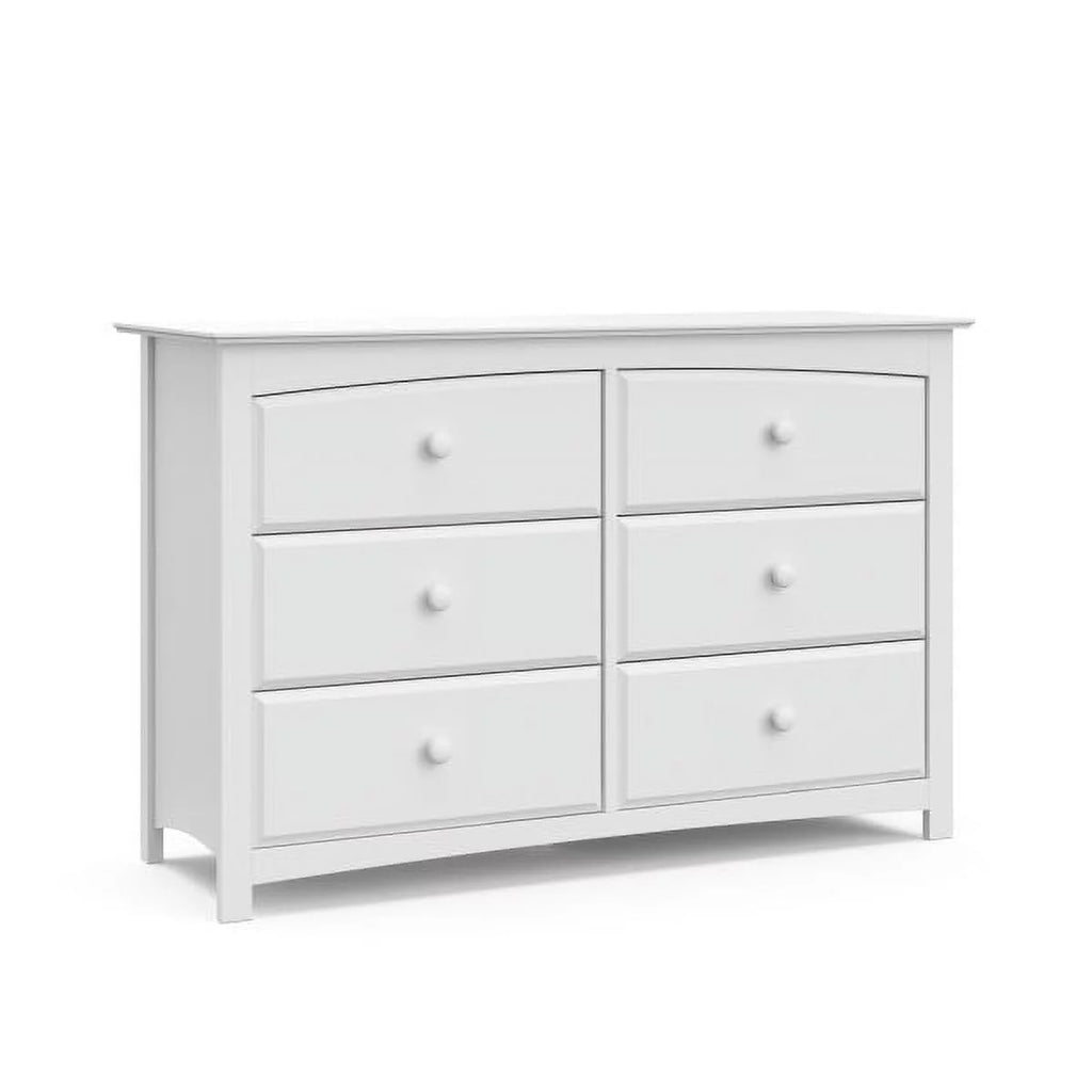 White 6 Drawer Double Dresser F901576