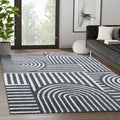 8 x 10 Cream Charcoal Area Rug W3642