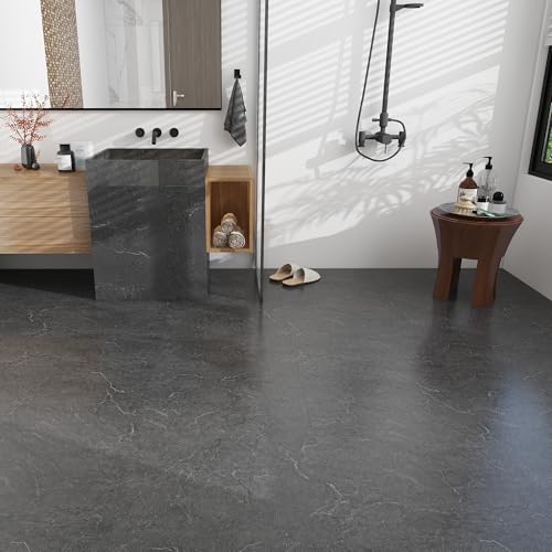 Waterproof Peel and Stick Vinyl Floor Tile, 36 Pack 54 Sq.Ft Wood Plank, 36" x 6" Dustgray V974