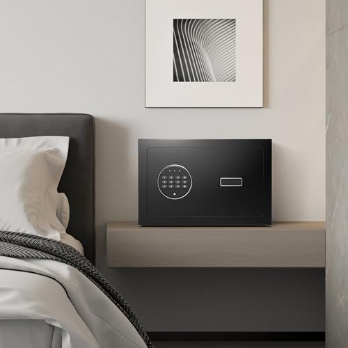 Black Small Biometric Safe Box with Fingerprint Lock M90656