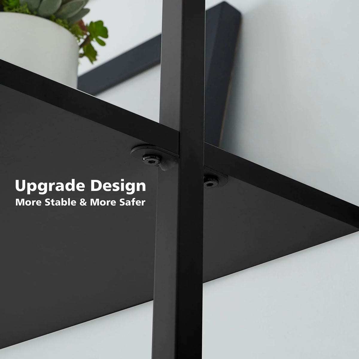White 6-shelf Wood Wall-Mounted Bookshelf G954