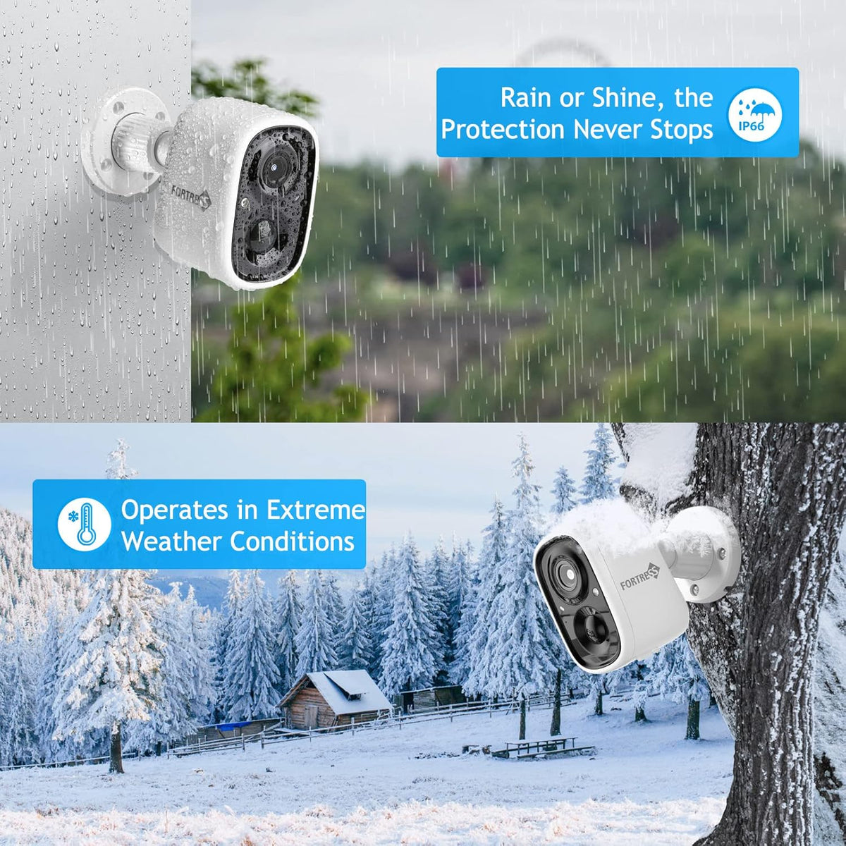 Wireless Outdoor Security Cameras 1080p Color Night Vision White P36675