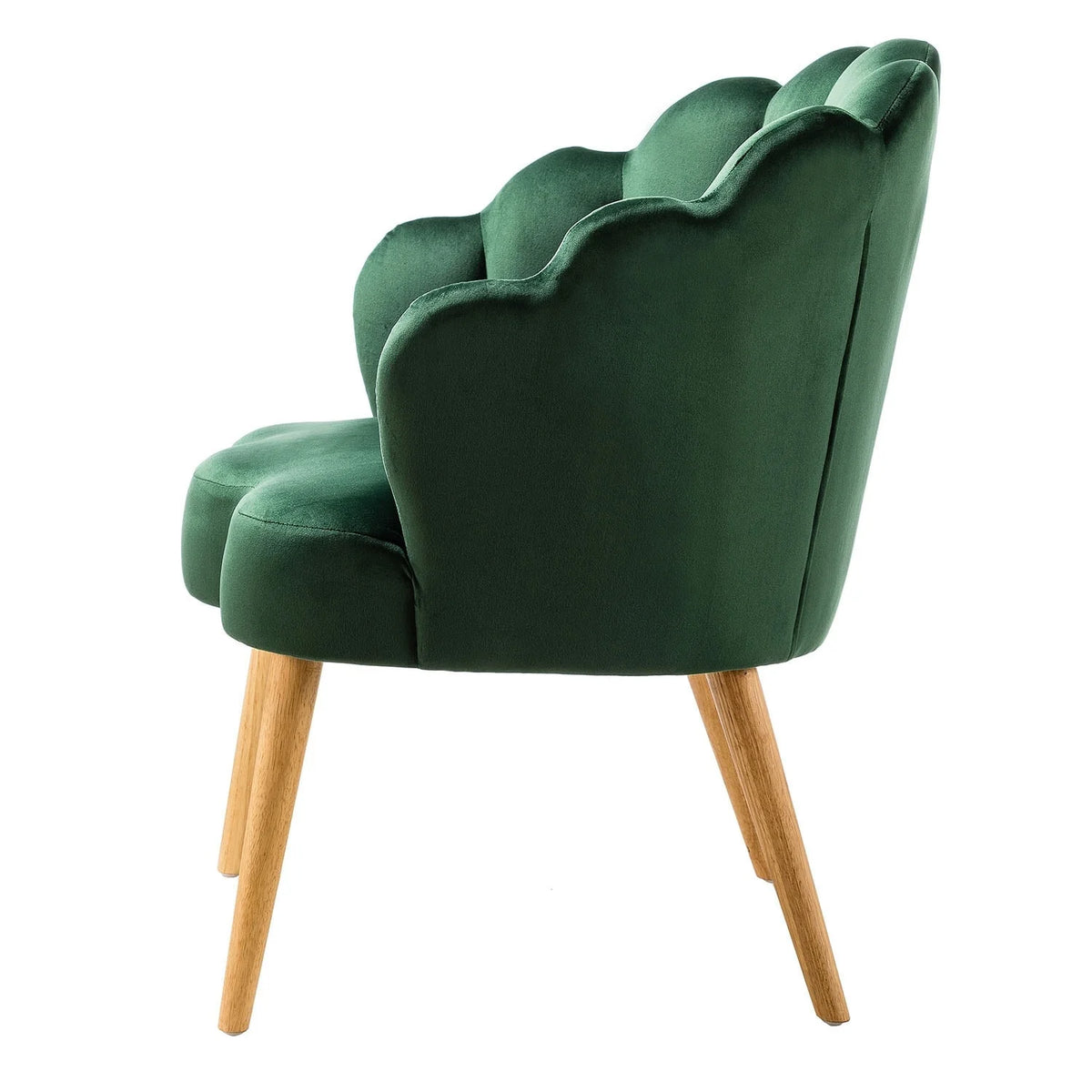 Scalloped Velvet Tufted Arm Chair H40543