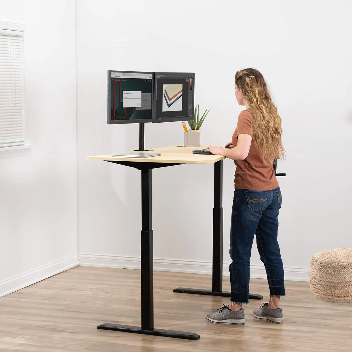 Height Adjustable 63 X 32 Inch Stand Up Desk N33141
