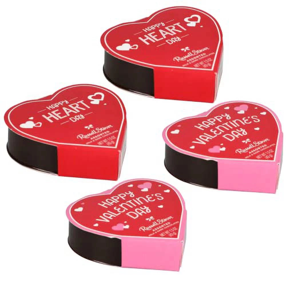 Set Of 4 Heart Shaped Chocolate Gift Boxes With Milk And Dark Chocolates K5232