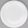 Bright White 9 Diameter Round Disposable Sugarcane Tableware Plate with Lid J435
