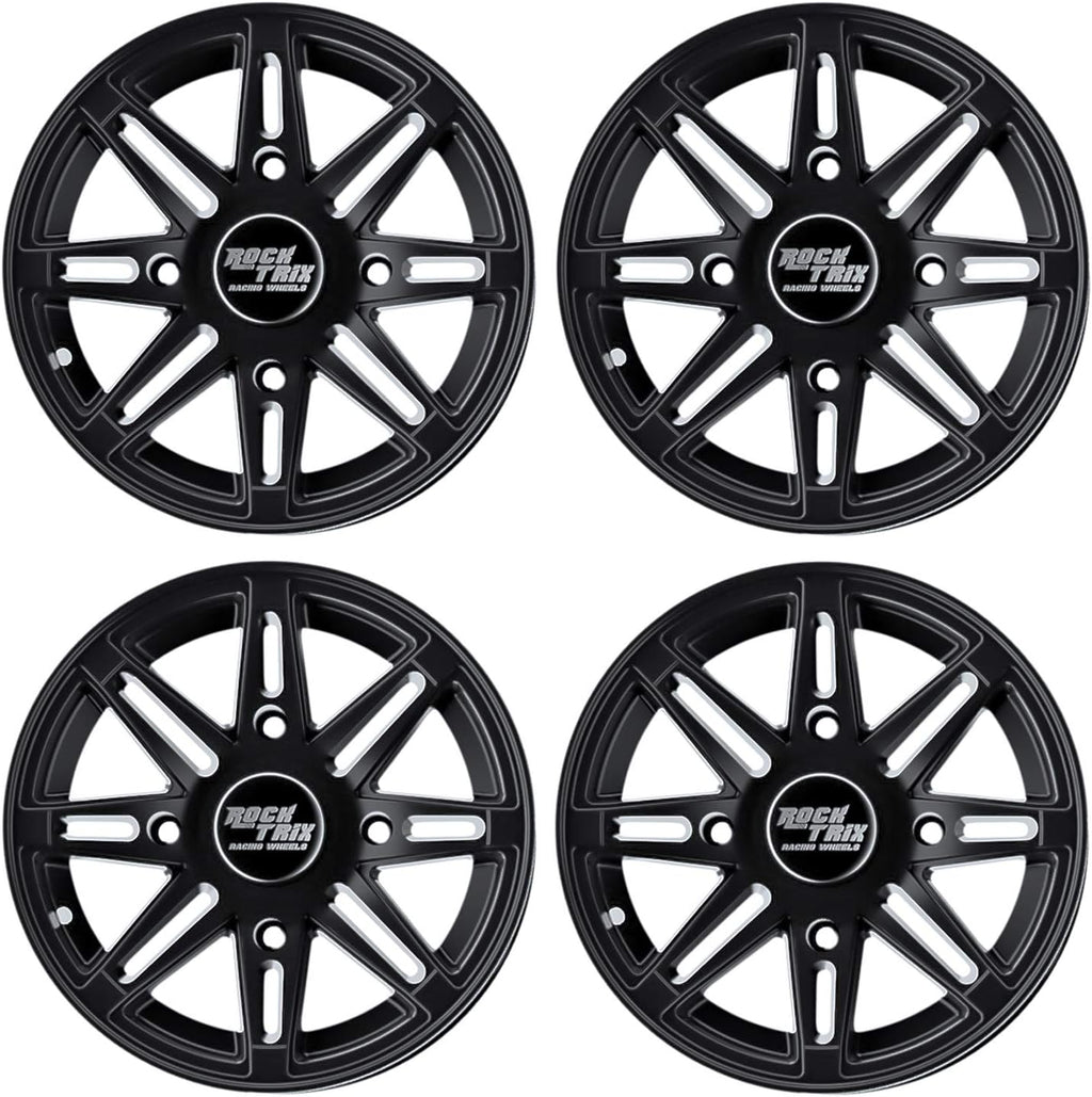 14x7 Matte Black ATV Wheels Rims Set of 4 I550
