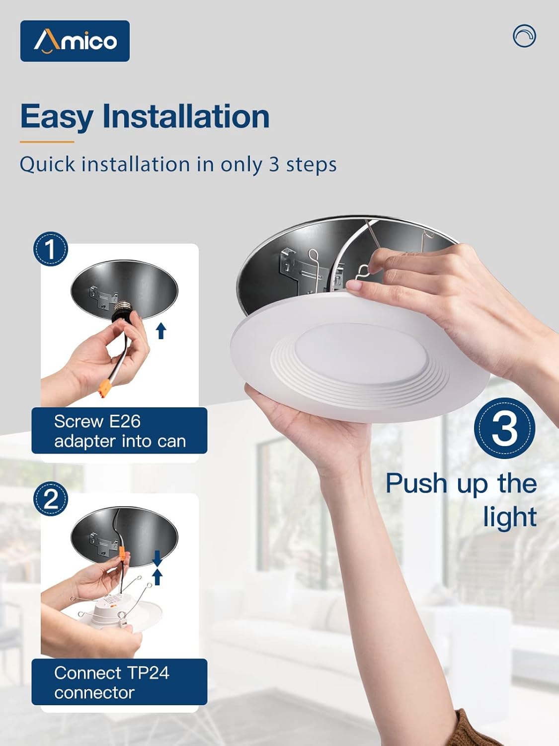 16 Pack 4CCT LED Recessed Lighting with Baffle Trim D687637