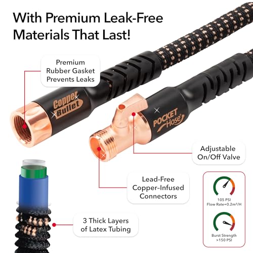 25 FT Expandable Garden Hose with Thumb Spray Nozzle A931