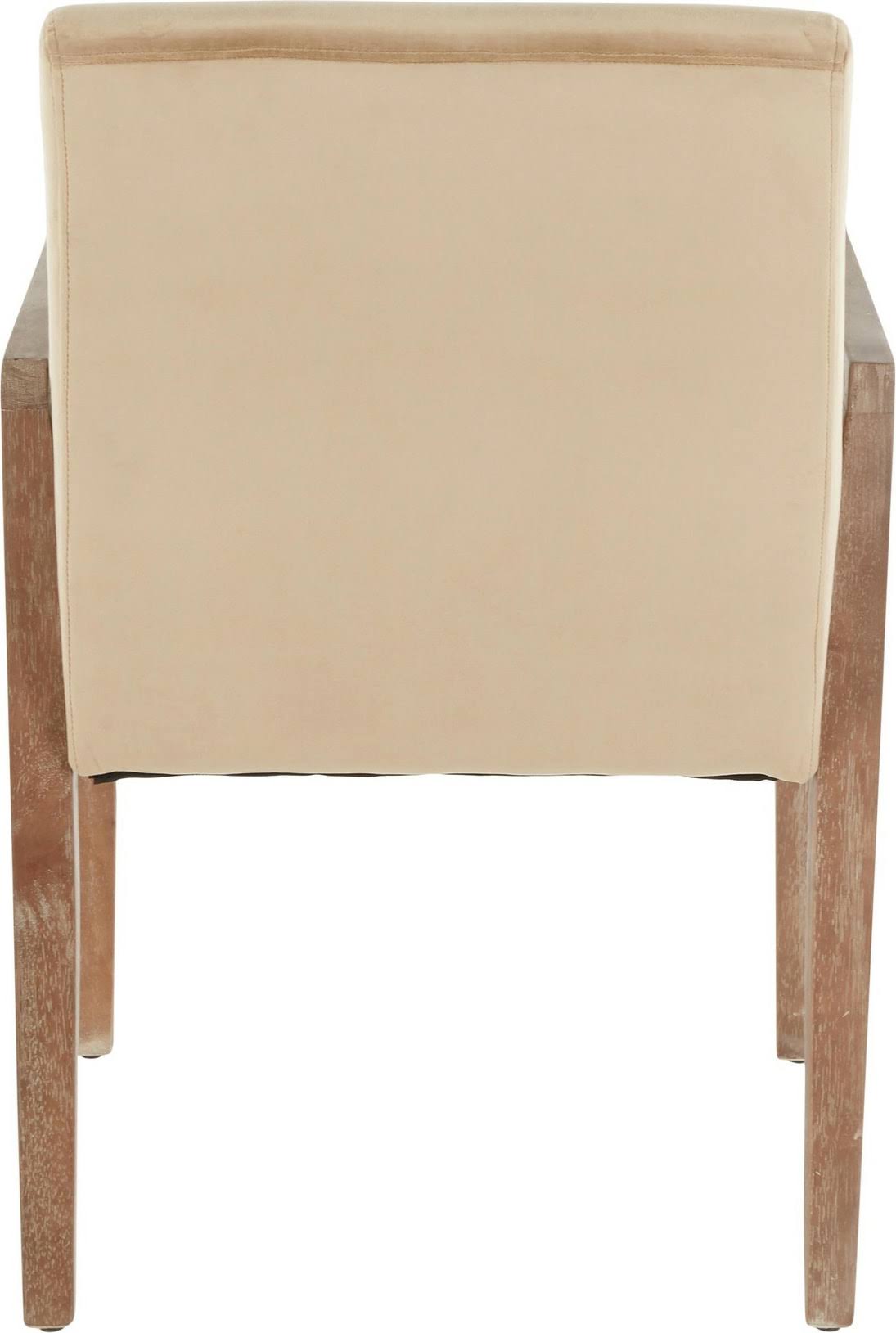 Crushed Brown Velvet White Washed Wood Dining Arm Chair Set of 2 J544815