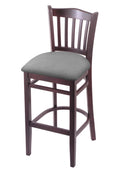 30 inch Bar Stool with Dark Cherry Finish and Grey Seat S746585