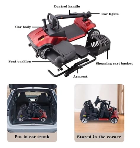 Black 4 Wheel Mobility Scooter with Basket and Extended Battery V7789