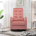 Pink Upholstered Rocking Chair with Solid Wood Base S335851
