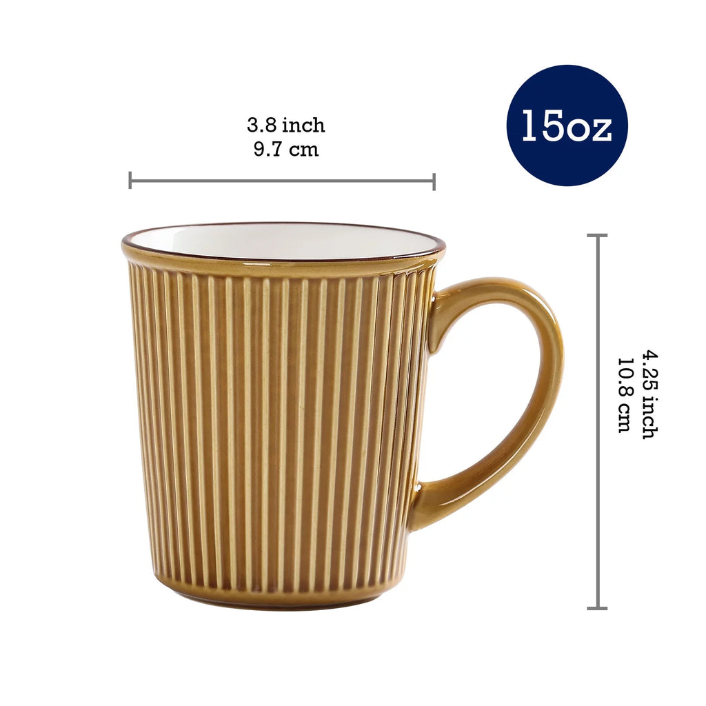 Yellow Ceramic Mugs Set of 4 P7487