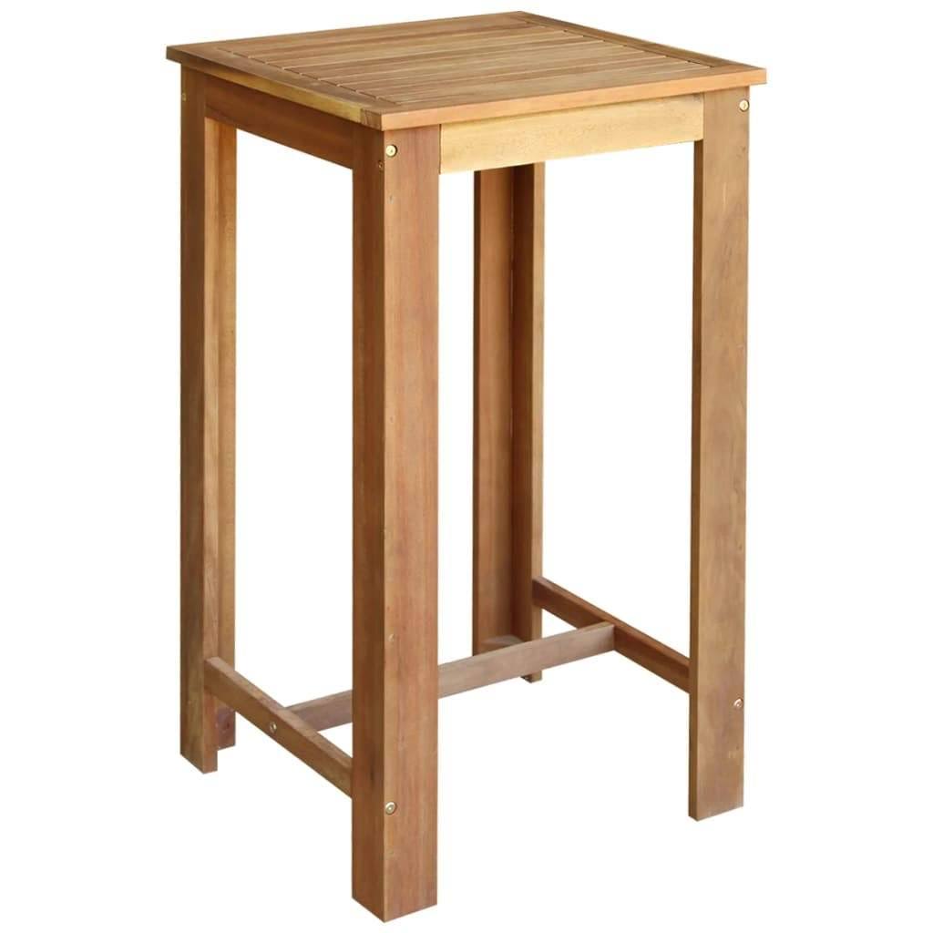 5 Pieces Solid Acacia Wood Bar Table and Chair Set T46848