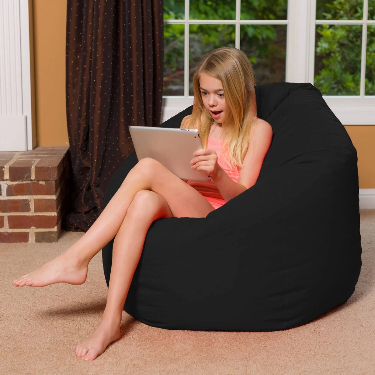 48 inch Extra Large Canvas Bean Bag Chair with Machine Washable Cover N800587