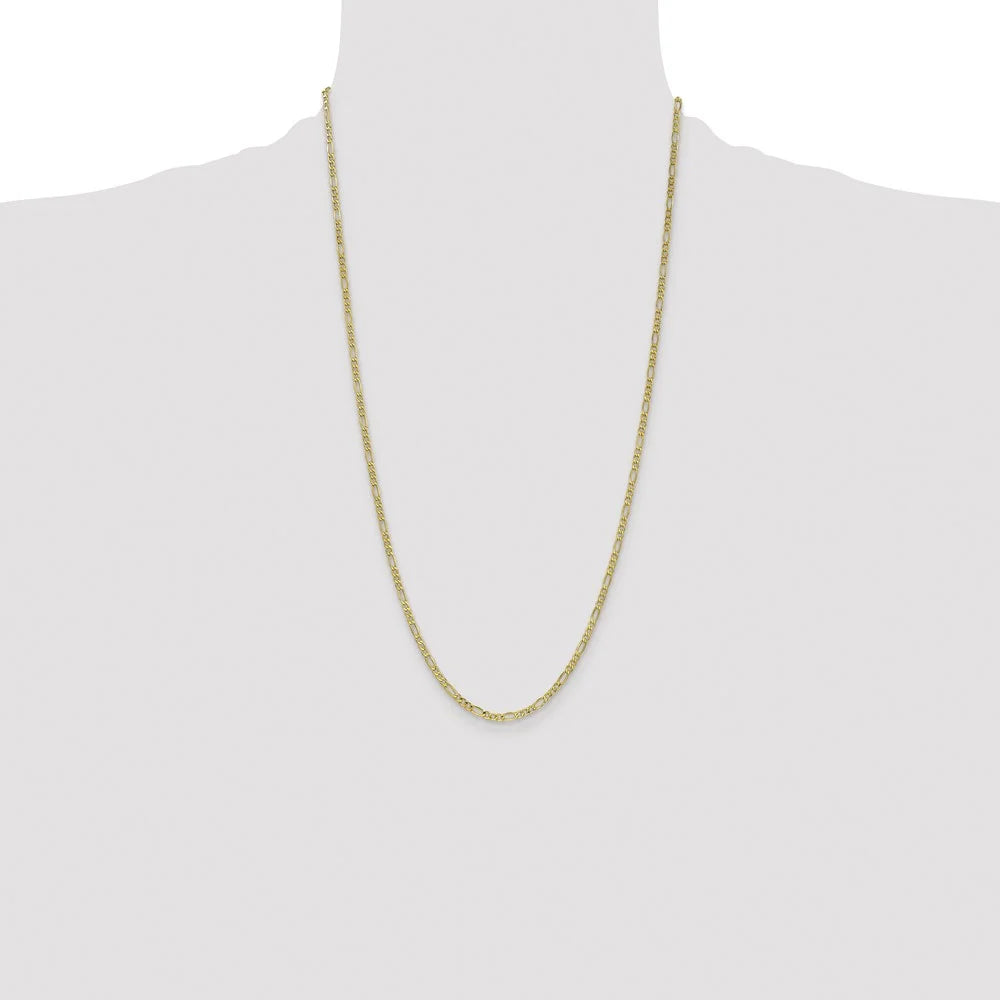 14K 26 inch 2.5mm Semi-Solid Figaro Chain with Lobster Clasp P238681